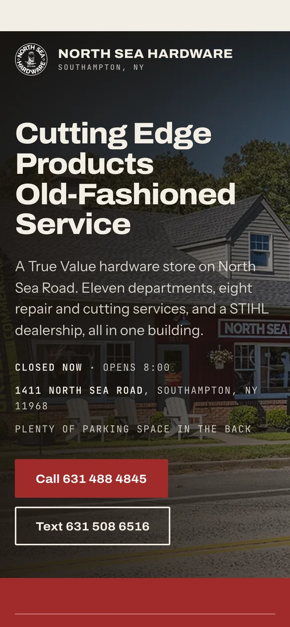 The North Sea Hardware concept site on a phone.